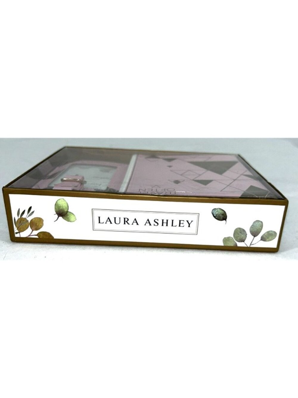 Laura Ashley Deluxe Set Passport Holder and Luggage Tag Pink Faux Leather NEW - Picture 4 of 7
